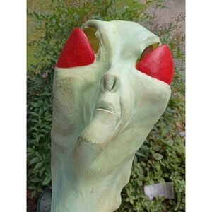 Vintage ALIEN Mask  - 1997 The Paper Magic Group Halloween Green Red Eyes